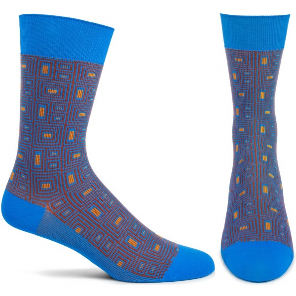 Socks Men's Concrete Frieze Design Blue